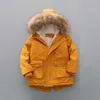 Junge Mädchen Korallen Fleece gepolsterte Jacke 2021 Wintermode Kapuzenmantel Oberbekleidung Kinder Wadded Jacken Baby Jungen Mädchen Freizeitjacke Kinder