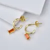 Andywen 925 Sterling Zilver Pure Mini Hoops Gold Circle Earring Design Luxe Crystal No Clips Dames Sieraden 210608