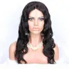 Top de seda perucas cheias do laço onda do corpo sem cola base de seda 44 perucas dianteiras do laço cabelo virgem com cabelo do bebê para preto women2108087