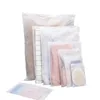 100 stks / partij reizen opbergtas Frosted Plastic Reclosable Rits Tassen Draagbare Self Seal Packaging Pouch voor Gift Kleding Sieraden