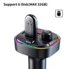 Bluetooth 5.0 Nadajnik FM QC3.0 + PD Szybka ładowarka USB Adapter Wireless Car Player MP3 Gracz Zestaw głośnomówiący Zestaw z backlit Bass Audio