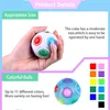 3D Bulmaca Sihirli Küp Glow Gökkuşağı Top Fidget Oyuncak Anti Stres Paskalya Hediyeler Eğitici Oyunlar Çocuklar için Çocuk Yetişkinler (Aydınlık Mavi)