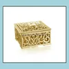 Favor Event Festive Party Home & Garden200Pcs Vintage Chocolate Boxes Wedding Candy Storage Box Hollow Gold-Plated Sier Plated Decoration Su