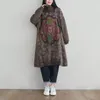 Johnature Women Pullover Tollts Turtleneck с длинным рукавом Печать цветочные винтажные махровые осень осень Японии стиль женская толстовка 210521