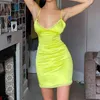 Женская юбка подвески летние летние персонализированные флуоресцентные кружева Sexy Slim A-Line юбка Vestido Feminino EAM платье 210602