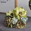 Ghirlande di fiori decorativi 6 pezzi Real Touch Room Decor Decorazione di nozze Anemone Nordic Peony Silk Flores Bouquet da sposa artificiale