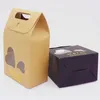 Kraft papperslåda med klart fönsterkartong presenterar förpackningsboxar för bakverkkakor Cake Candy Soap Förpackningsbehållare