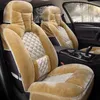 Coprisedili per auto Motocovers per berlina SUV Cashere Peluche 5 pezzi Set completo Sedili anteriori e posteriori Cuscino Tappetini Donna Caffè