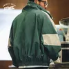 Maden destacável duplo zíper jaquetas para homens exército bombardeiro vintage workwear jaqueta de secagem rápida masculino ardena verde 210909