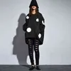 [Xitao] Europe Ankomst Höst Casual Kvinnor Polka Dot Print Stand Collar Coat Kvinna Full Sleeve Loose Jacket LJT3848 211029