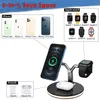 Caricabatterie wireless magnetico veloce 3 in 1 da 15 W per Apple Watch Airpods iPhone 12 11 Huawei Mate 30 P30 Pro Samsung S21 S20 S10 Xiaomi