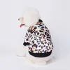 Hundar Jacka Baseball Uniform Dog Apparel Designer Vinterrock Sublimerat Leopard Print Varm Vindtät Pet Kläder för Små Medium Doggy French Bulldog Guld L A160