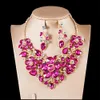 Crystal Statement Necklace Earrings Retro Indian Bridal Jewelry Sets Women's Party Wedding Costume Accessories Gifts for Women