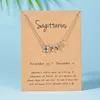 12 Constellation Zodiac Sign Necklace For Women Silver Color Jewelry Leo Libra Aries Pendant Horoscope Astrology Necklace