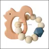 Soothers Teethers Health Care Baby, Kids Maternity Baby Toys armband Natural Wood Sile Tinging Pärlor Teether nyfödda tänder övning F