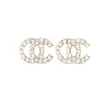 Mignon 18K Plaqué Or Marque De Luxe Designers Lettres Goujon Clip Chaîne Géométrique Femmes Célèbres 925 Argent Cristal Strass Perle Boucle D'oreille De Noce Jewerlry