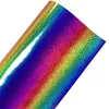 Pegatinas de ventana Vidrio Gradiente de arco iris PET Hecho a mano DIY Cubierta autoadhesiva Luz Reflectante Película láser holográfica por mar RRB13362