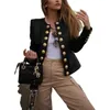 Femmes Dames Bouton À Manches Longues Blazer Veste Manteau Outwear Manteau Court Biker Casual Tops Blazer À Manches Longues Point Ouvert Mince Manteau X0721