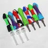 Colorful Smoking Silicone Glass Nectar With 10mm Titanium Nail Quartz Tips Silicon Caps Oil Rigs Concentrate Dab Straw Pipes