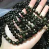 Okrągły Obsydian Gemstone Brave Strand Bransoletka Dla Mężczyzn Kobiety Rozmiar 8 10 12 14 16mm Czarny Kamień Biżuteria Hurt