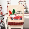 Chaves de cadeira 3pc Christmas Decoration Flor Back Capa Car Casa ADORNOS DE NAVIDAD2022