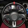 Copertura del Volante dell'automobile In Pelle Artificiale Nera Morbida Cucita A mano Per Ford Mustang 2015 2016 2017 2018 2019 2020