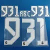 2021-2022 Real Madryt Home Away Away Custom Soccer Nowy numer nazwy Dostosuj numer 0-9 Nazwa A-Z Player Font Patch309U