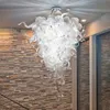Handblåst glas ljuskronor Lampor Transparent takbelysning Dekorativ kedja Hänglampa för rumsinredning 36 eller 40 tum