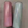 Süblimasyon Glitter Düz Tumbler 20 oz Pırıltılı Tumblers Parlak Ince Fincan Paslanmaz Çelik Vakum Bardak DIY Seyahat Kupa