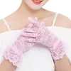 Nuevos guantes elegantes de fiesta para mujer, guantes de encaje de alta calidad, guantes de boda, mitones, accesorios, dedos completos para niñas