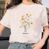 Estetik Altın Haşhaş Çiçek Boy T Gömlek Harajuku Egirl Edgy Moda Kadınlar Grafik Tee Neşeli İfade Sevimli Giydirin Tops 210518