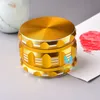 Shapestone Gold Leaves 4piece Aluminium Alloy Metal Herb Tobacco Grinder Crusher