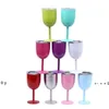 Coloured champagne glass 10oz Wine Tumbler Stainless Steel Goblet Double Walled Vacuum Insulated Unbreakable Cup Drinkware LLB12440