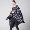 Women Sweater Geometric Puzzle Cape Europe And America Foreign Trade Simple Fashion Thickened Long Warm Shawl Travel 210427