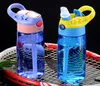 450 ml Plastikowe Dzieci Butelki Wody Sippy Puchar BPA Bez wycieczków Dowód szeroki usta z pokrywką i wyciekiem