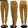 Cargo Pants Women Fashion Mid Waist Solid Woman Casual Female Pocket Sweatpants Autumn Long Trousers Sportswear 210520