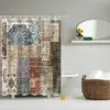 Douchegordijnen kleurrijke geometrische mandala Boheems naadloos patroon waterdicht gordijntribaal traditionele doek
