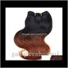 Brésilien Ombre Couleur Body Wave 2Pcs / Lot 8 Pouces 50G / Pc Extension de Cheveux Humains Ombre 100Percent Armure de Cheveux Humains 7 Couleurs Disponibles Gcbx9 Cmnwk