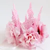 Clipes de cabelo barrettes cocar de coroa de flor rosa para mulheres meninas princesas fita faixa para a cabeça feminina neo-bom jóias de festa de casamento