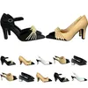 2021 sandales femmes talons hauts diapositives femmes pompes décontractées Luxurys Designers chaussures en cuir véritable dame pantoufle mariage éraflures