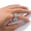 Choucong Unika Vigselringar Lyxiga Smycken 925 Sterlinng SilverGuld Fill Pave Vit Safir CZ Diamant Ädelstenar Fest Kvinnor Förlovning Hjärta Ring Present