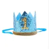 Party Hats Nummer 1 3 18 Kinderen Happy Birthday Crown Hoofdband Hoed Een drie Achttien jaar Oude Kinderen Haarband Prins Decoratie