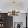 Lampadari moderni a LED Lampade Goccia d'acqua Lampadario in vetro Illuminazione per soggiorno Sala da pranzo Cucina Anelli Lampadario Cristallo