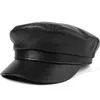 Sombrero de cuero genuino XdanqinX, gorra plana de alta calidad para hombres y mujeres, sombreros militares del ejército de piel de oveja, gorras de marca para otoño e invierno, ala ancha