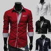 Fashion Men Casual Shirts Plus Size 3XL Spring Autumn Slim Fit Long Sleeve Man Male White Tops Men's Clothing 210721