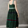 Acertar a cor doce camisole vestidos para mulheres retalhos vintage uma linha grande balanço fresco elegante vestidos verão 210525