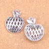 17 adet Antik Gümüş Bronz Kaplama Hollow Apple Charms Kolye DIY Kolye Bilezik Bileklik Bulguları 38 * 29mm