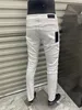 Mens High Street Biker Solid Classic Style Designer Slim-Leg Dżinsy Motocyklowe Umyjne spodnie dżinsowe Modna wersja europejska Top Qual312J