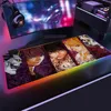 Anime Death Note Gaming RGB Mouse Pad Компьютер Mousepad RGB Backlit Maause Pad XXL Большой Mousepad Настольная Клавиатура Светодиодная Над коврик