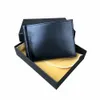 Portefeuille de luxe en cuir pour hommes, porte-monnaie d'affaires, porte-cartes de style européen avec boîte noire, sac anti-poussière 306g